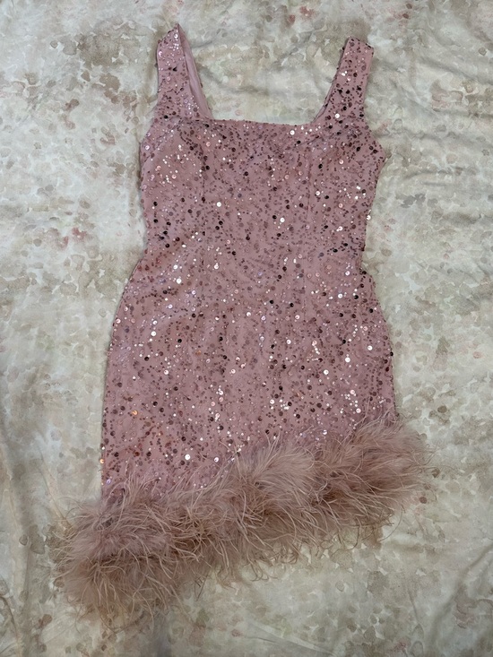 Bella Barnett Dresses & Skirts - Sparkle Feather-Trim Pink Party Dress